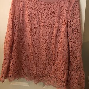 Adrienne Vittadini eyelet/floral lace blouse